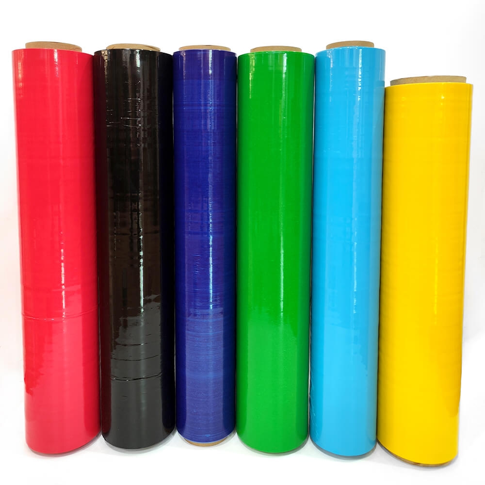 Colored LLDPE Stretch Film Food Industrial Packaging Use Custom Color Roll Plastic Winding Film Pallet Wrapping